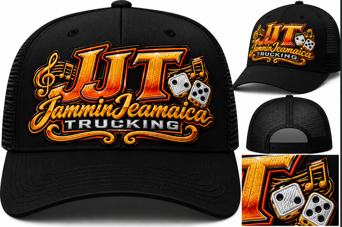 Jammin Jeamaica Dice Run trucker hat in black